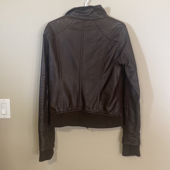 Womens Leather Bomber Jacket - Picture 2 of 7